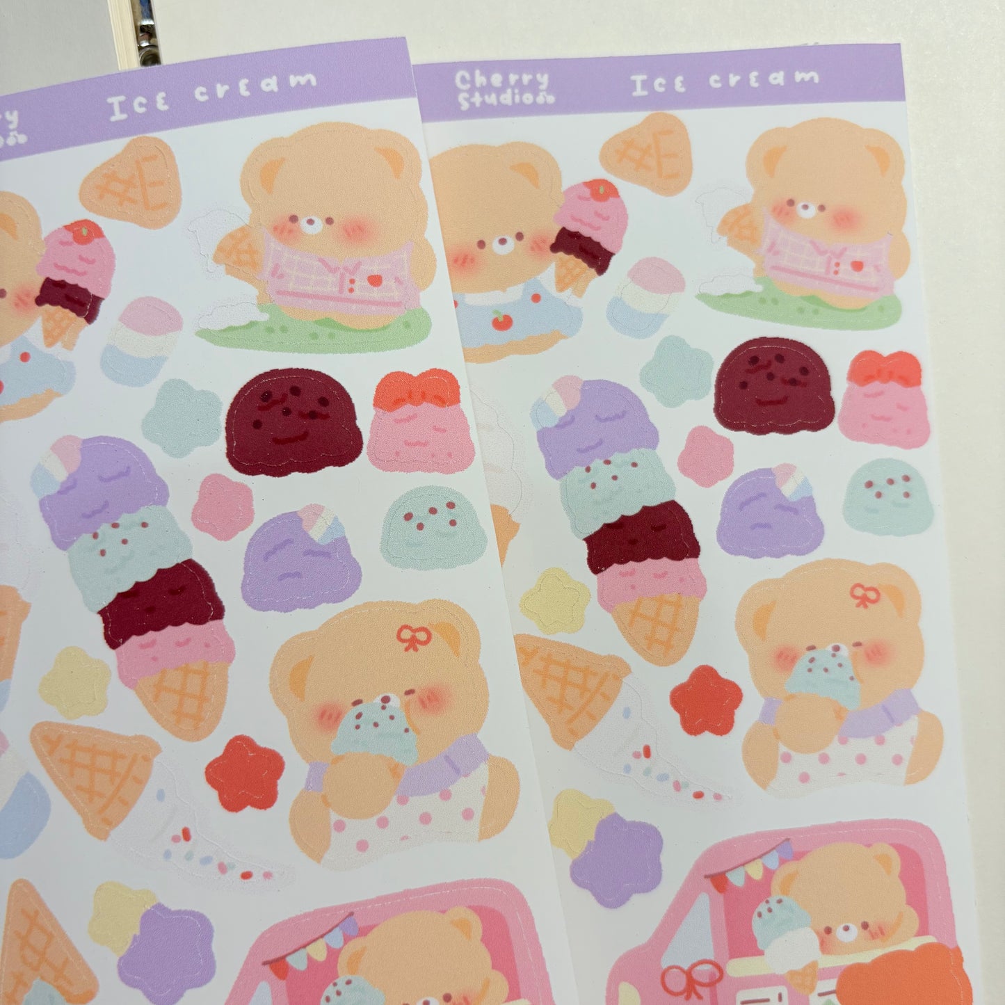 Ice cream sticker sheet