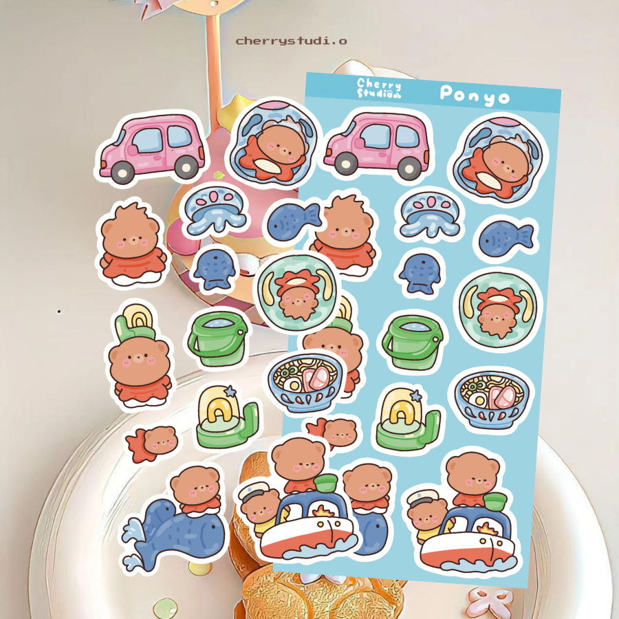 Ponyo sticker sheet
