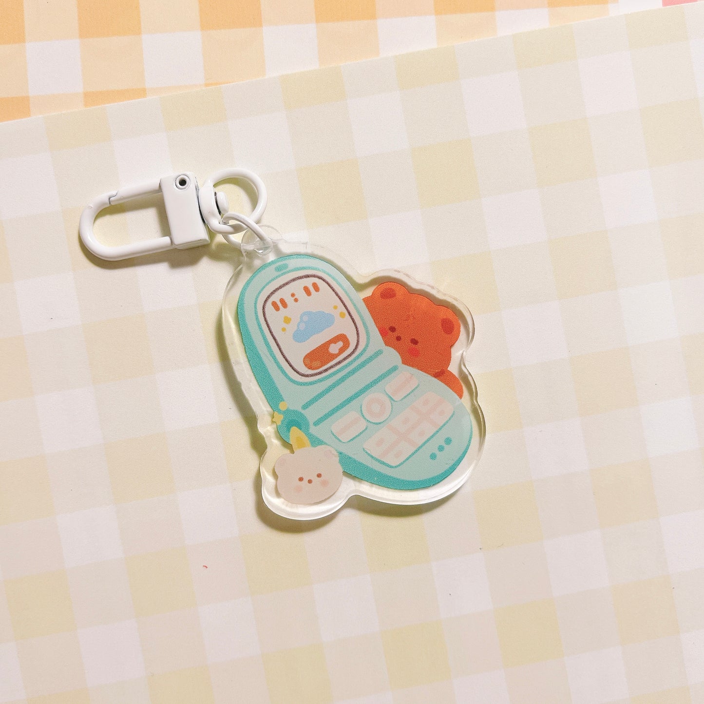 Cute bear acrylic keychain