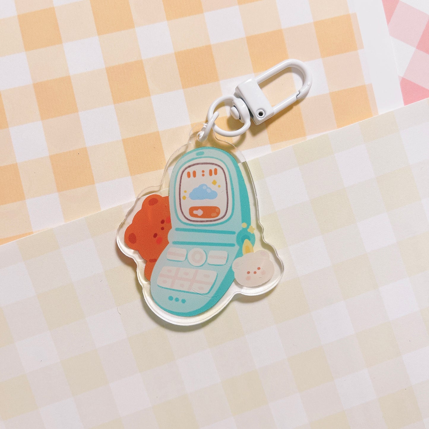 Cute bear acrylic keychain