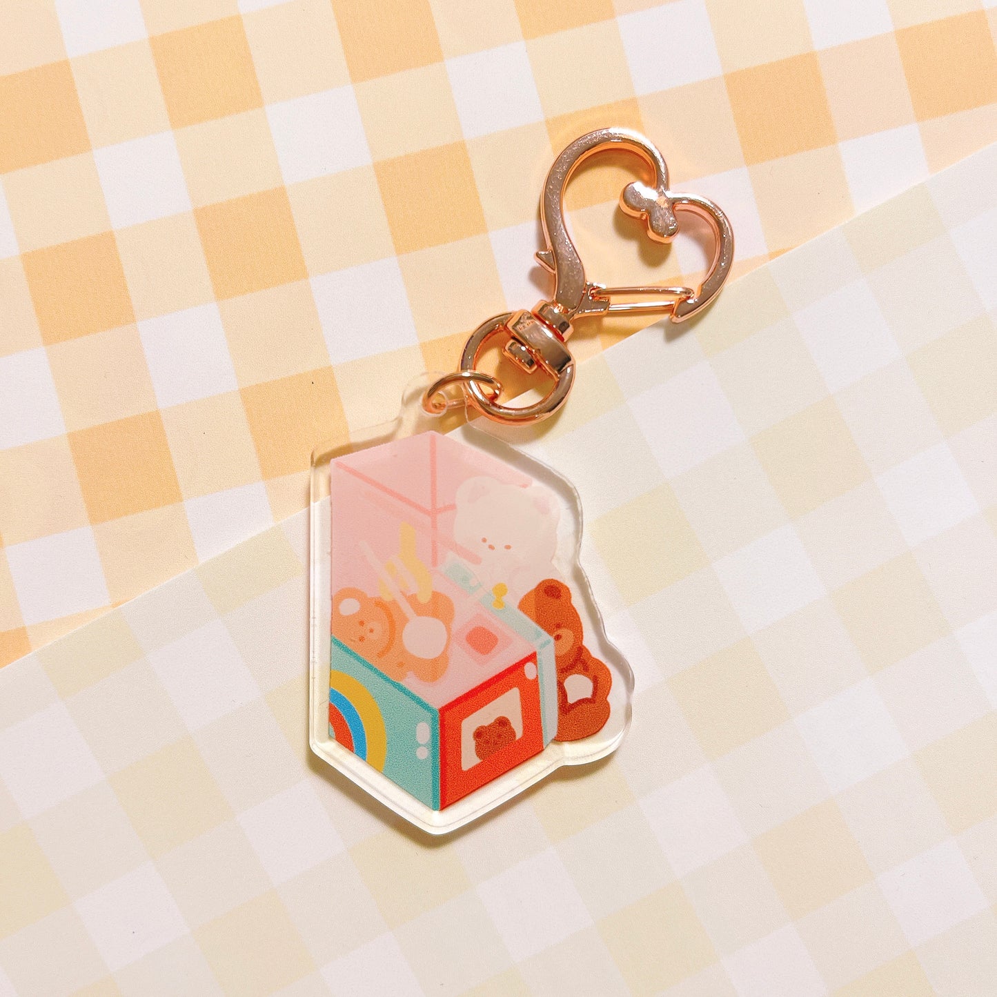 Toy picking machine acrylic keychain