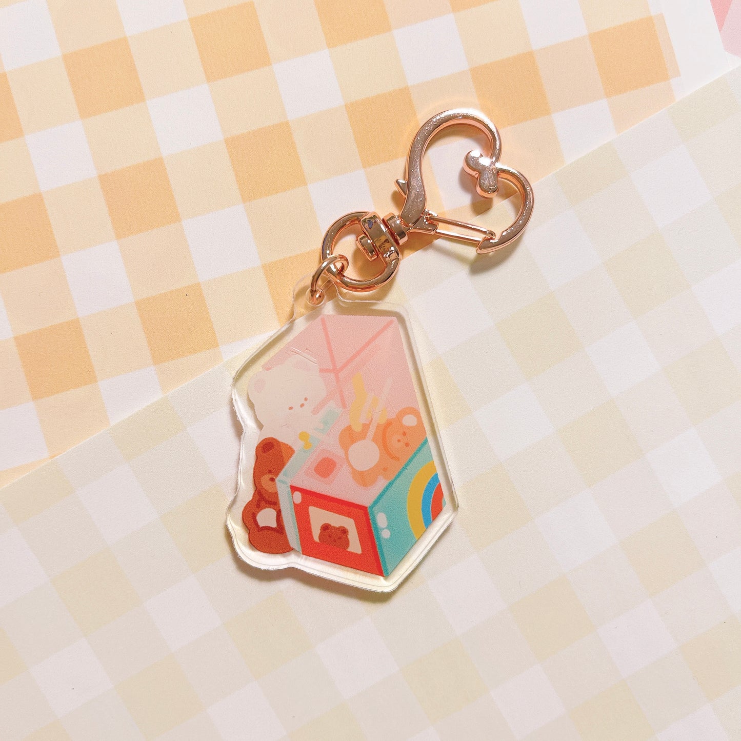 Toy picking machine acrylic keychain