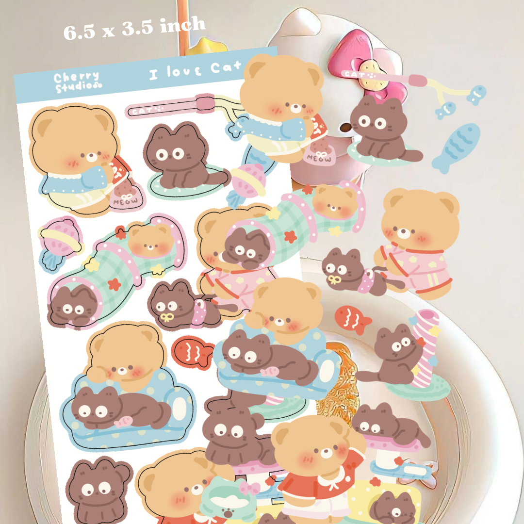 Cat lovers sticker sheet