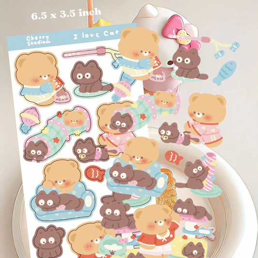 Cat lovers sticker sheet