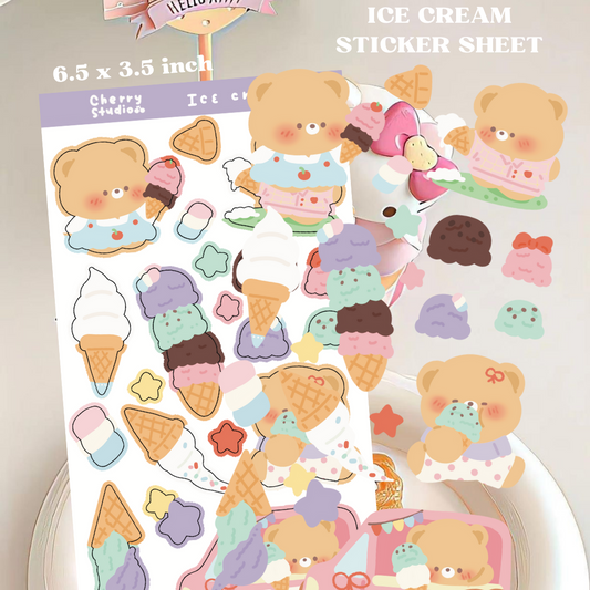 Ice cream sticker sheet