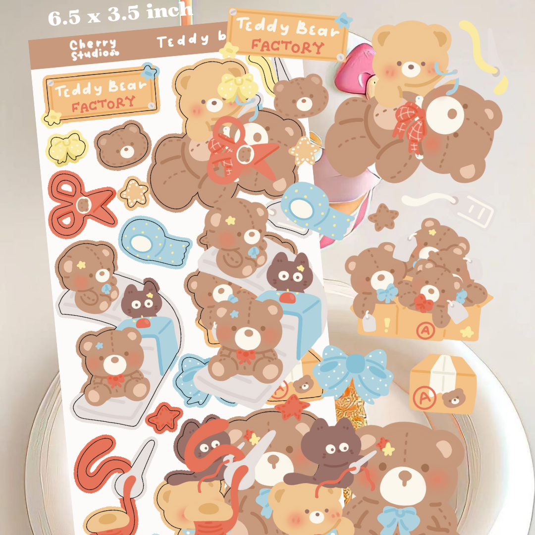 Teddy bear sticker sheet