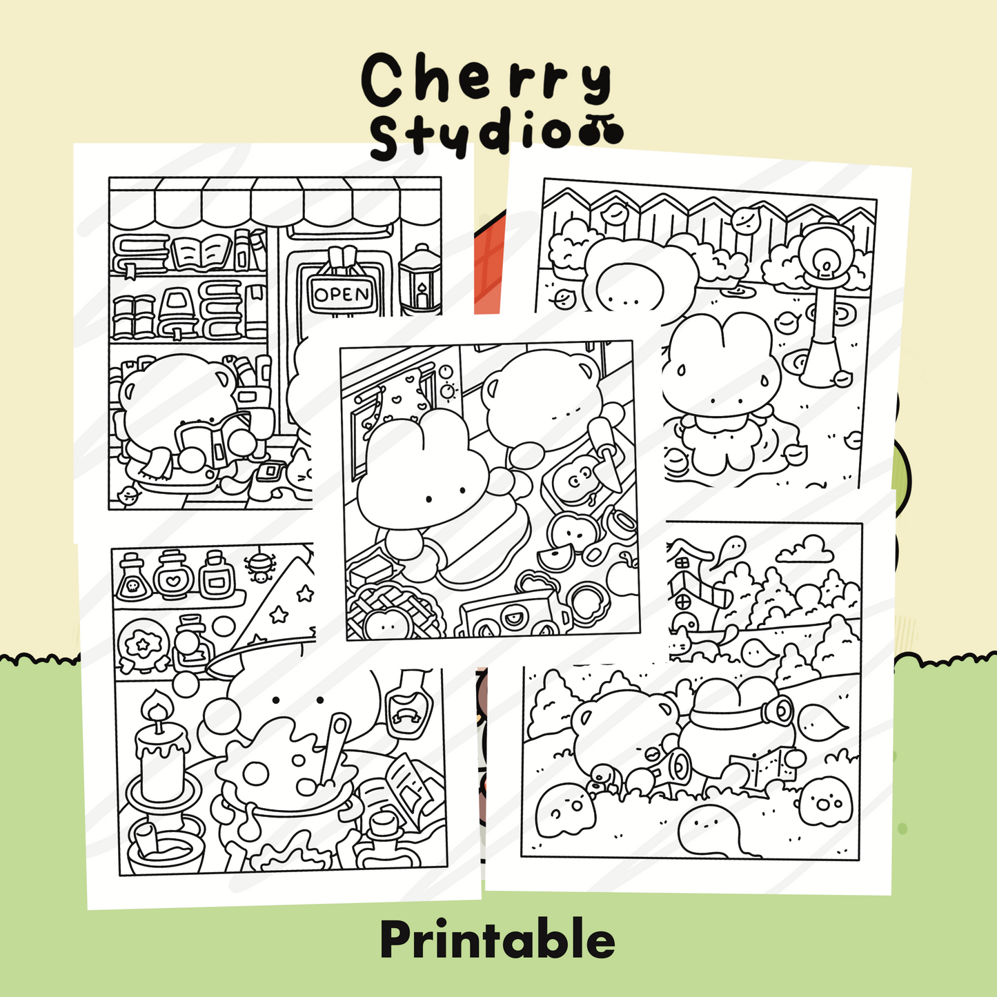 Printable cozy colouring pages
