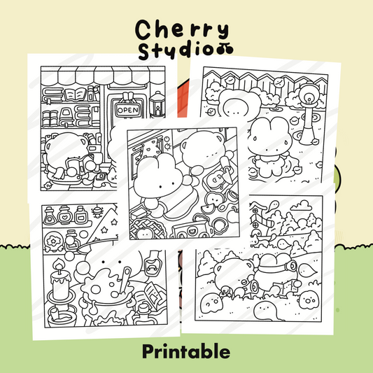 Printable cozy colouring pages