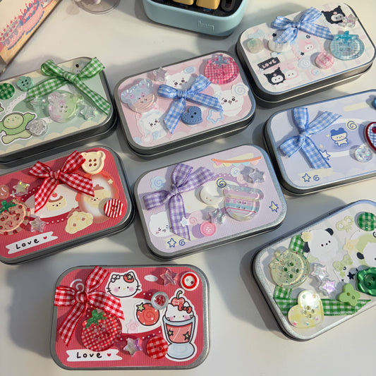 Hand deco tin cases