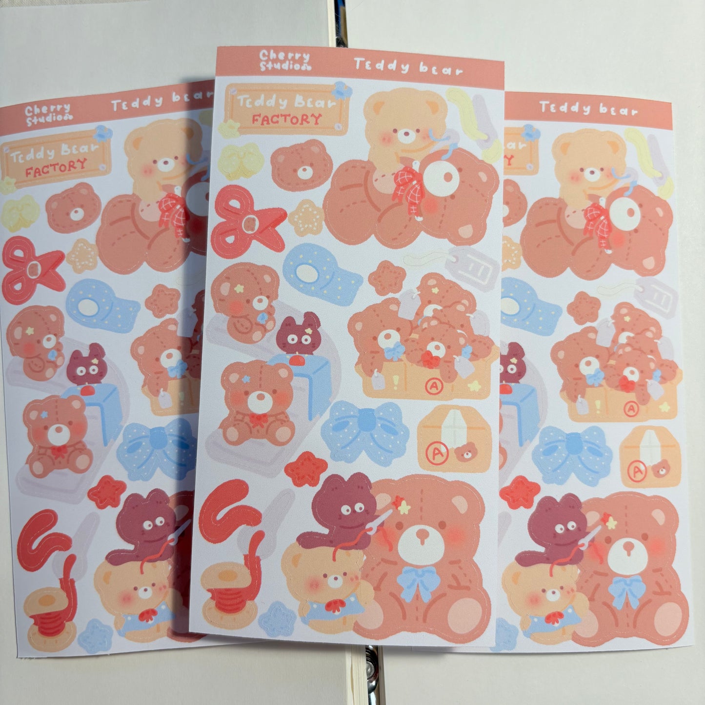 Teddy bear sticker sheet
