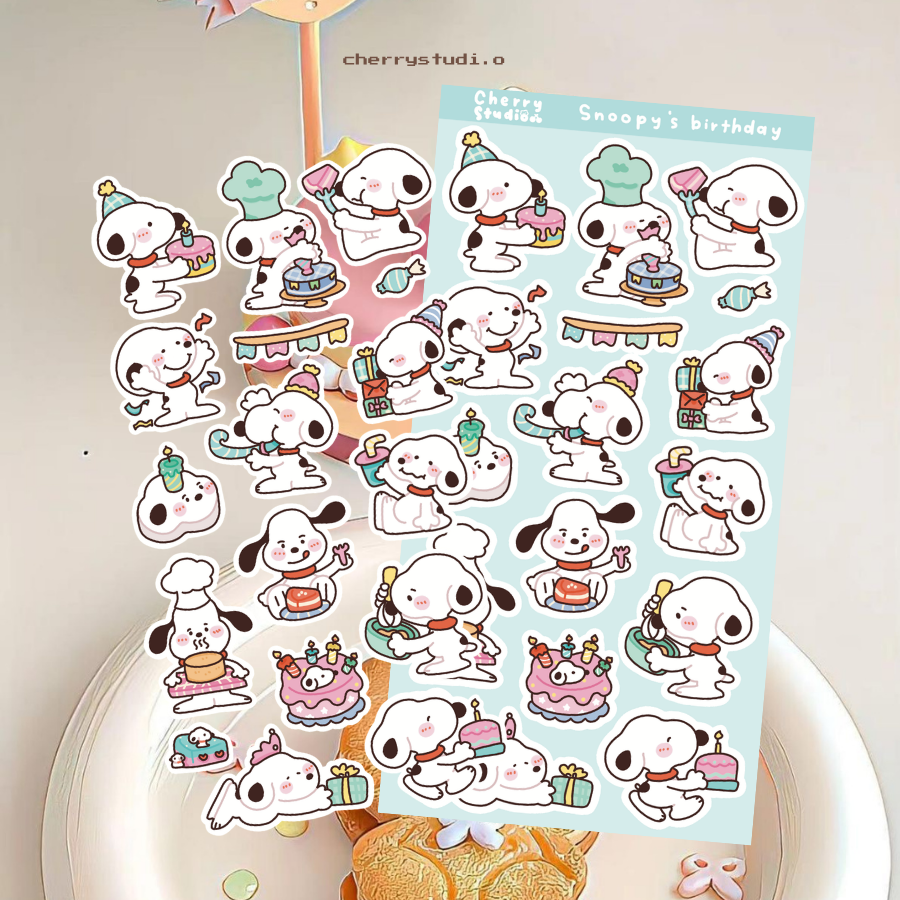 Snoopy birthday sticker sheet