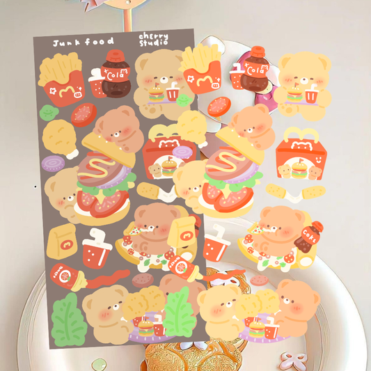 Junk food sticker sheet