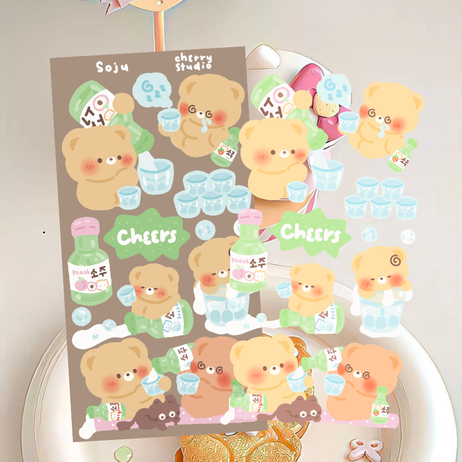 Soju sticker sheet