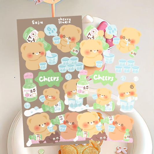 Soju sticker sheet