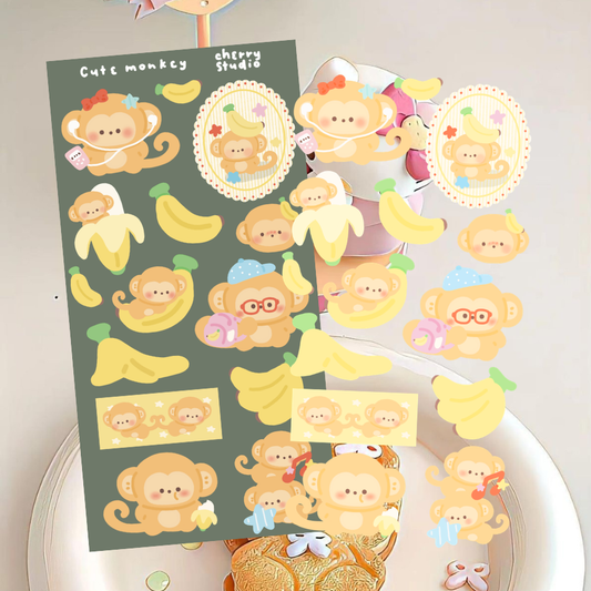 Monkey sticker sheet