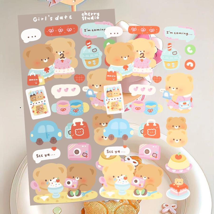 Girl Date sticker sheet