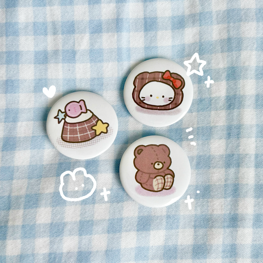 Brown button pin